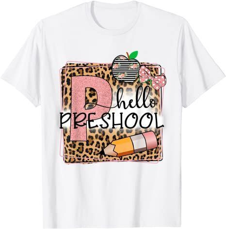 Back To School 2021 - Hello Preschool Leopard Print Back To School Shirt For Kids x Alwaysky 2024