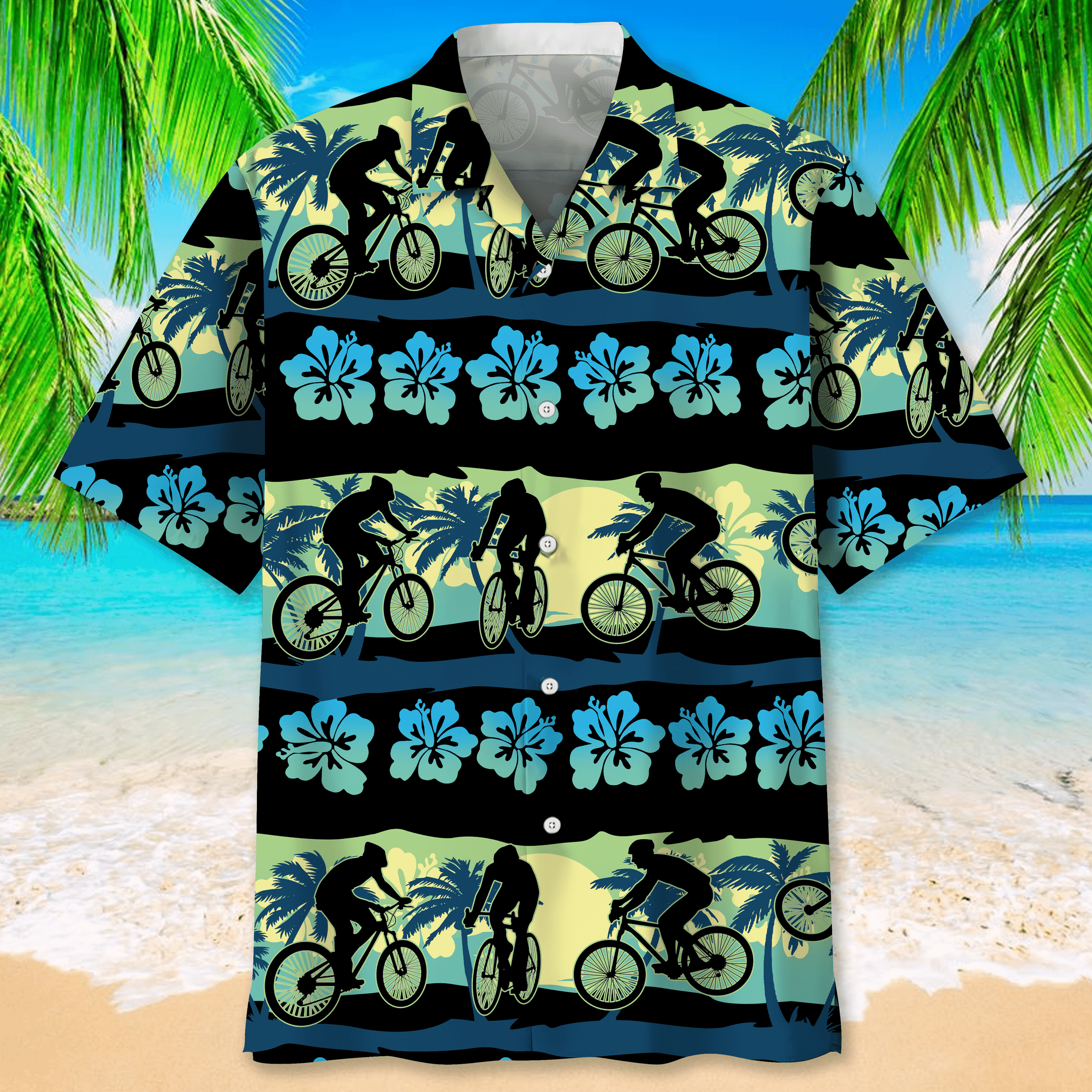 Cycling Nature Beach Hawaiian Shirt, Funny Cycling Shirt, Cycling Shirt, Cyclist Shirt, Bicycle Gift, Biking Gift, Bike Gift