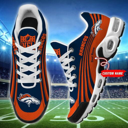 Denver Broncos NFL Personalized Name Team Colors Wave Lines TN Air Max Shoes Air Cushion Sneakers