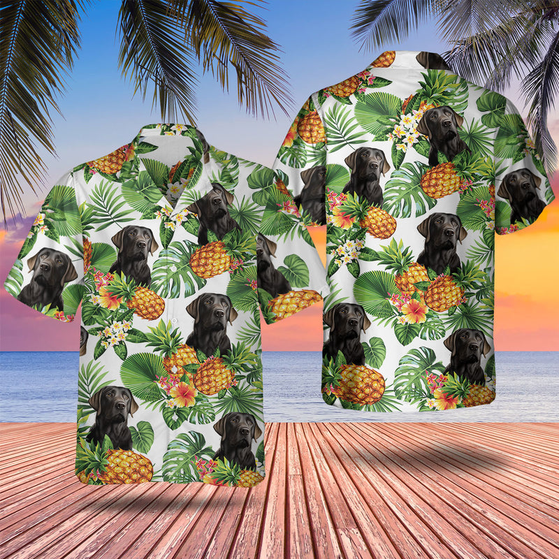 Black Labrador Retriever Tropical Pattern Hawaiian Shirt, Dog Hawaiian Shirt, Summer Gift For Men And Women