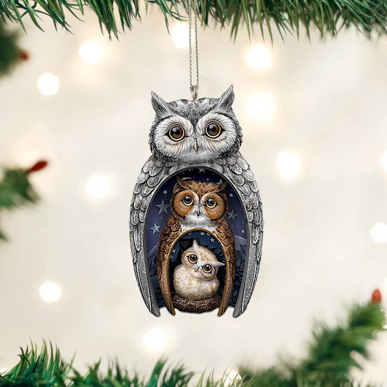 Owl Shape Ornament Family Owl Orname …