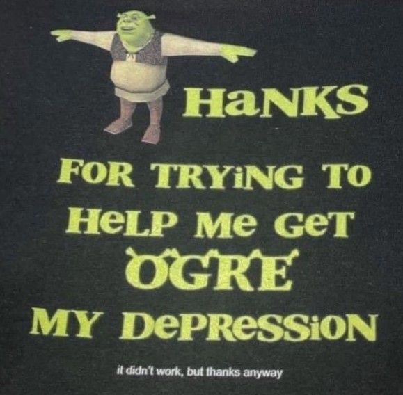 Thanks For Trying To Help Me Get Ogre My Depression Shrek Movie Tee Shirt Outfits