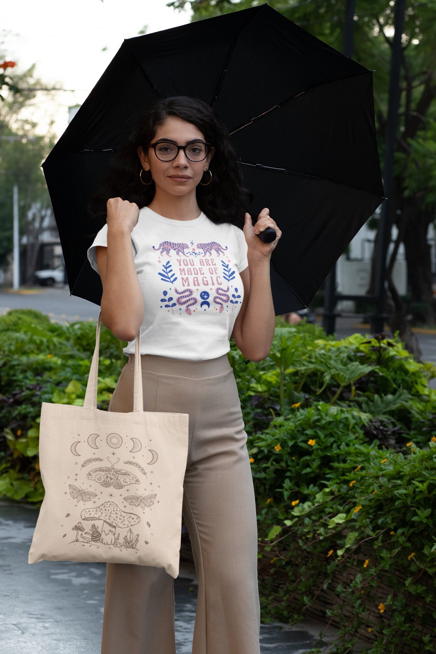 Mushroom Bag Magic Mushroom Tote Bag Aesthetic Tote Bag Cottagecore Bag Trendy Tote Bag Plant Tote Bag Botanical Tote Bag Cute Shoulder Bag