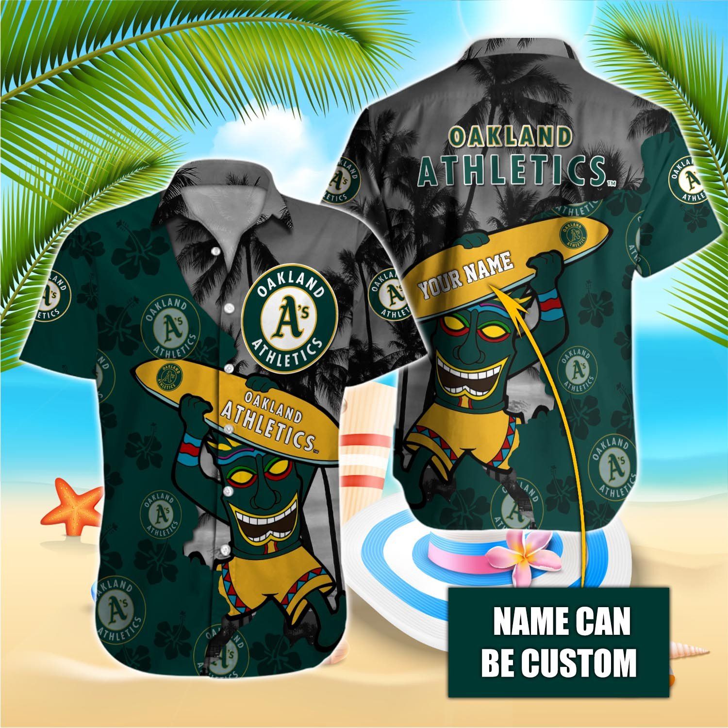 Customized Oakland Athletics Name Tropical Shirt