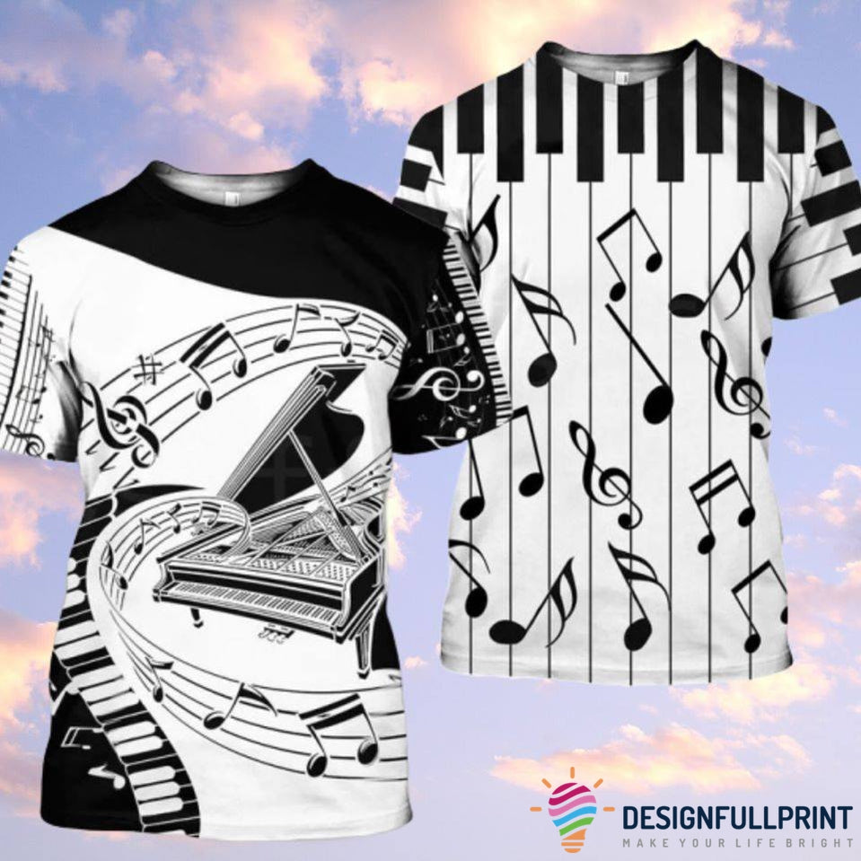 Piano Music Notes Batwing T Shirt Lh &hellip;