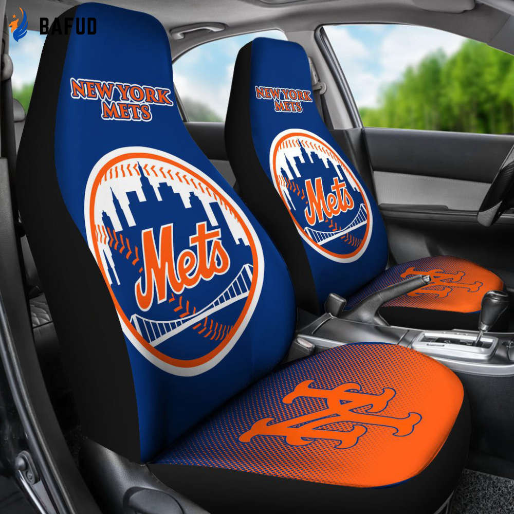 New York Mets Car Seat Cover Set For Fan Gifts CSC6786