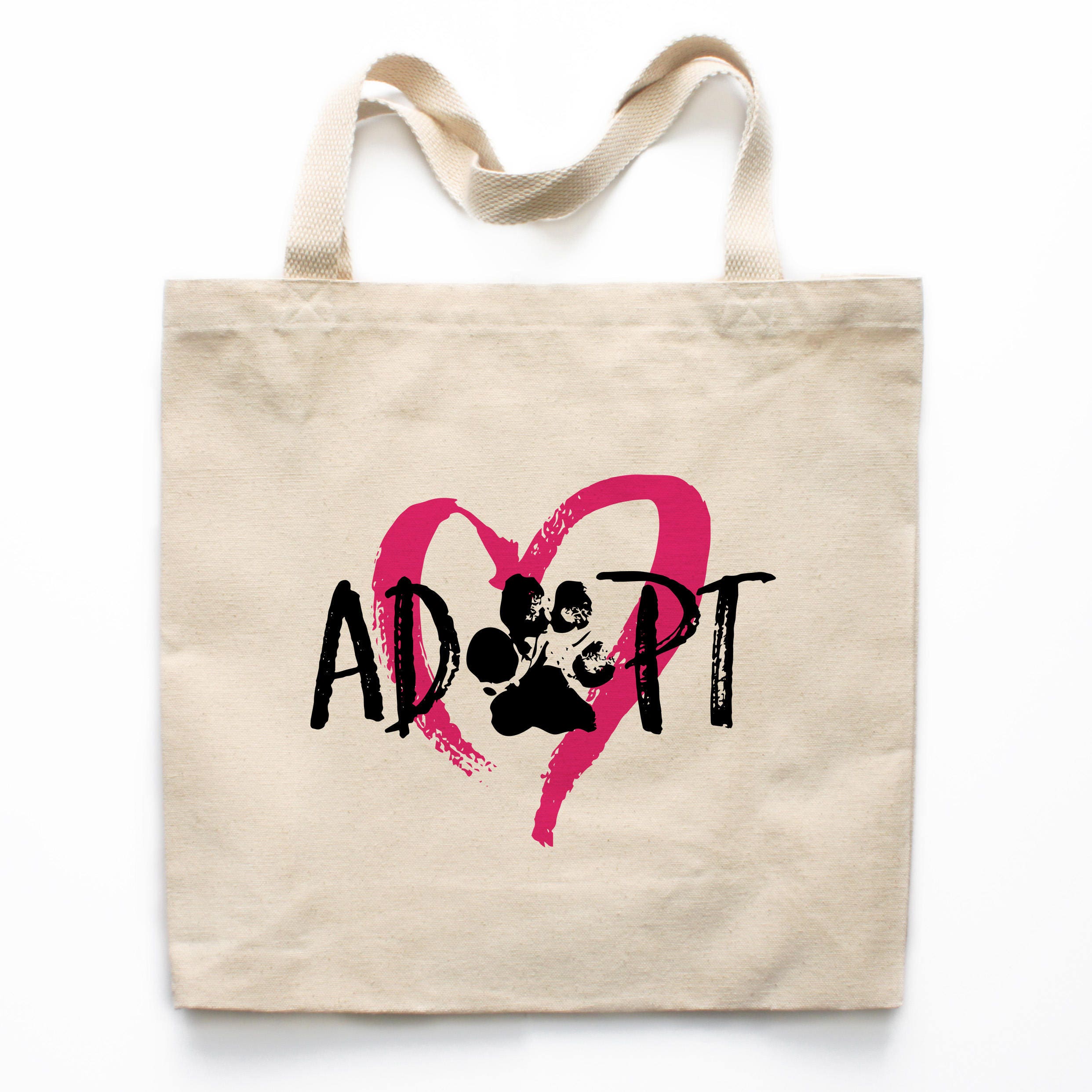 Pet Canvas Tote Bag, Pet Adoption Canvas Tote Bag, Adopt Don’t Shop Pet Gift Canvas Bag, Market Bag, Shopping Bag, Reusable Grocery Bag 0158