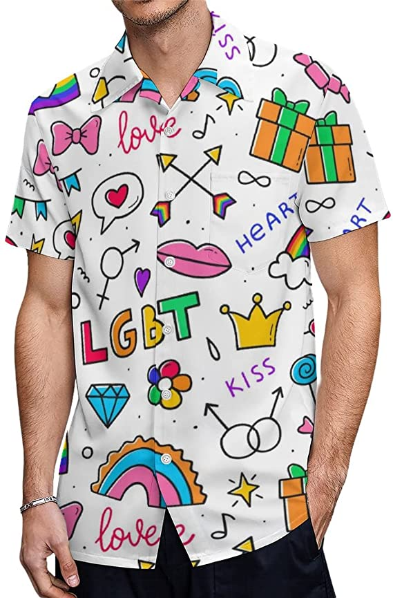 Pride Rainbow Lips Hawaiian T Shirt, Trans Pride Hawaii 3D Shirt For Pride Month, Transgender Pride Shirts