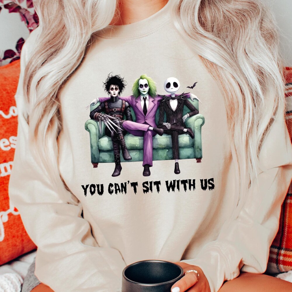 You Cant Sit With Us Horror Halloween Sweatshirt, Cute Halloween Shirt, Halloween Queen Shirt, Halloween Witch T-Shirt, Mean Girls Shirt x Trending 2024 X Decanow