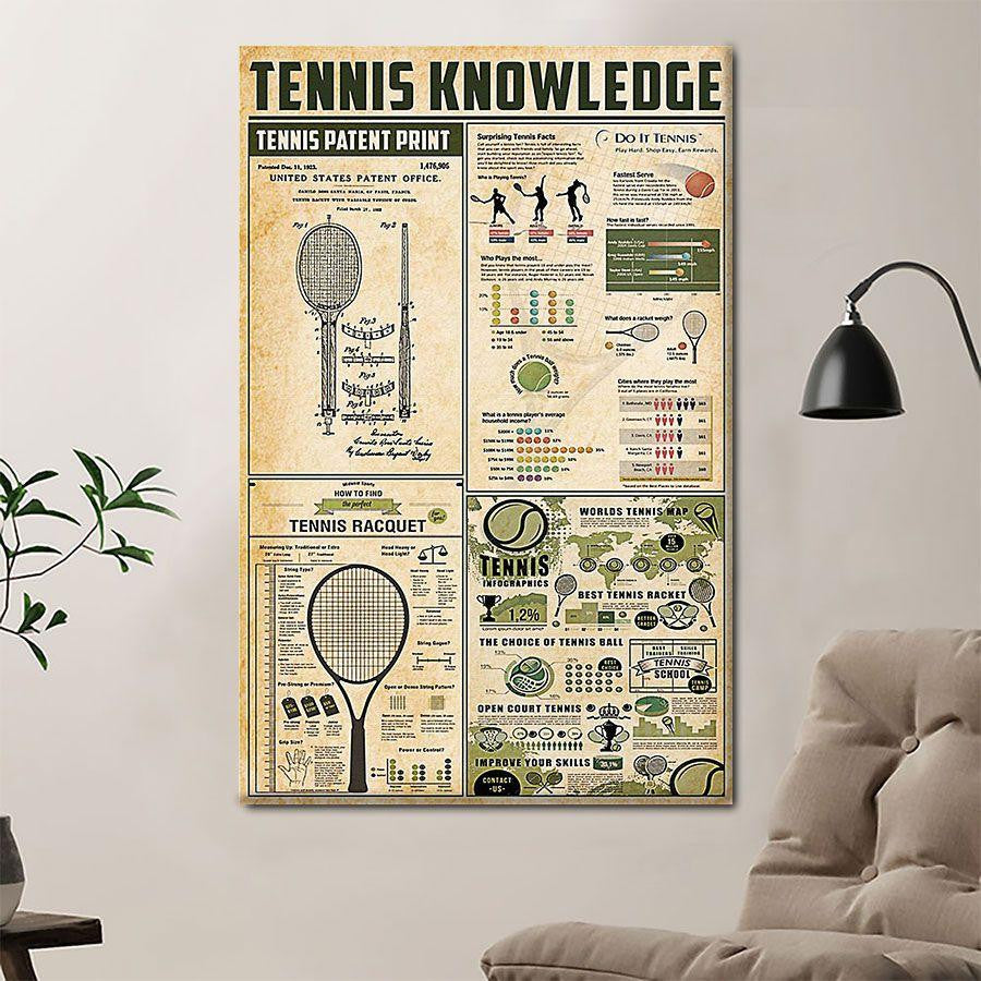 Tennis Knowledge Poster Canvas Home D  cor Gifts For Men Women   Gigo Smart