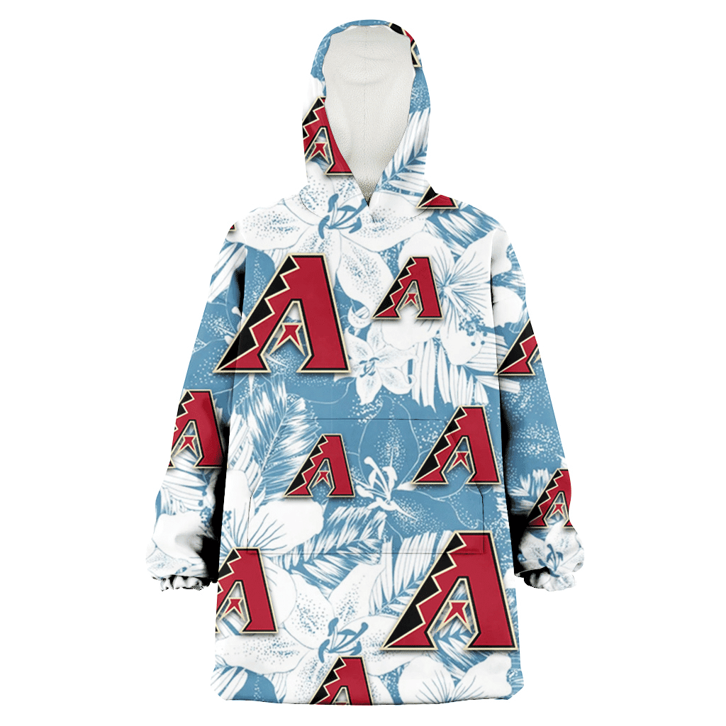 Arizona Diamondbacks White Hibiscus Orchid Light Blue Background 3D Printed Hoodie Blanket Snug Hoodie