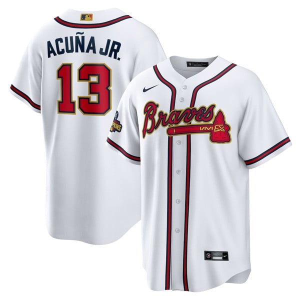 Atlanta Braves Cool Base 4X World Series Gold Trim Player Jersey Collection – All Stitched