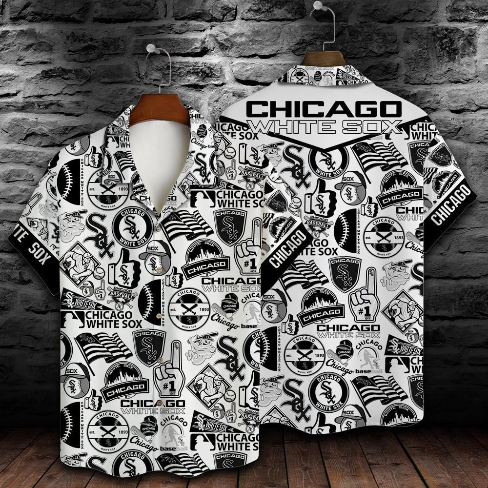 Chicago White Sox Major League Baseball Logo Pattern 2023 Aop Hawaiian Shirt