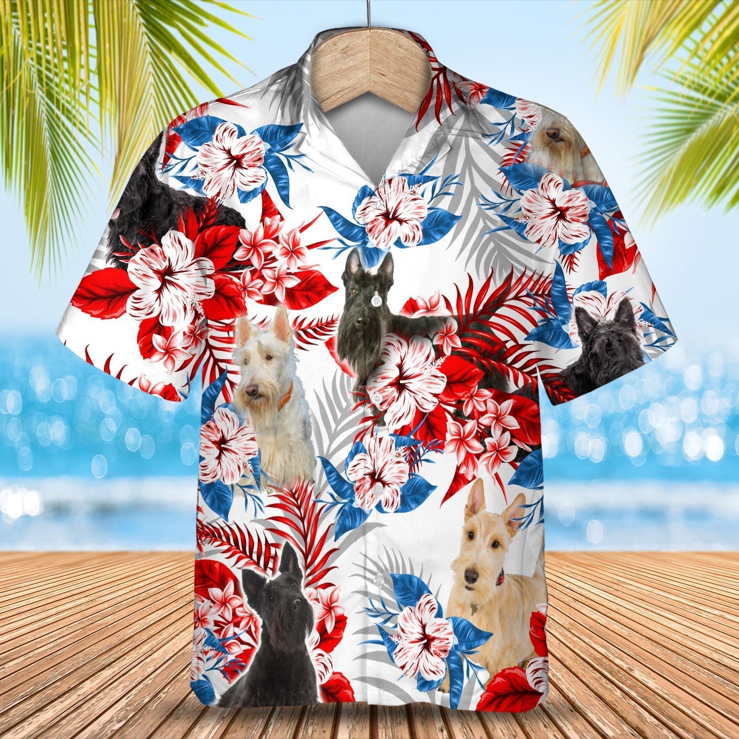 Scottish Terrier Hawaiian Shirt –  Gift For Summer, Summer Aloha Shirt, Hawaiian Shirt For Men And Women