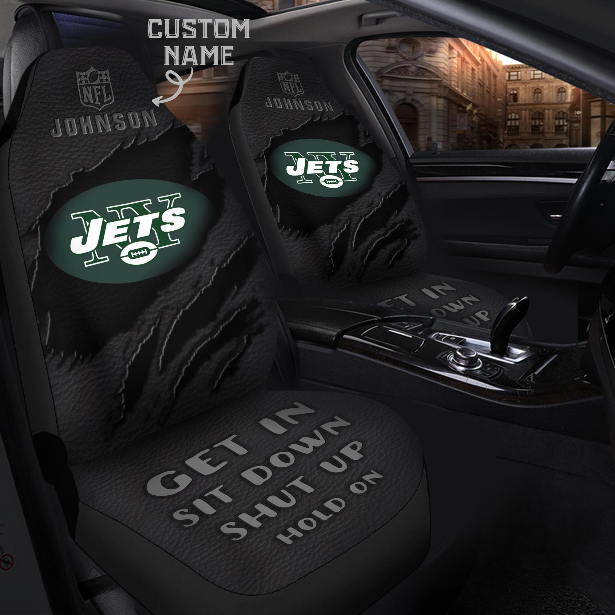 New York Jets Customized Car Seat Cover Set CSC3367