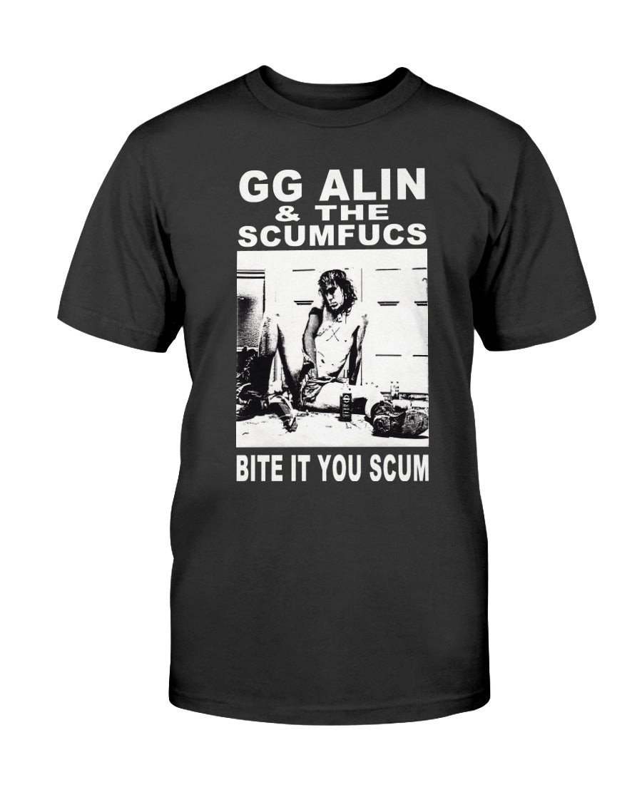 Gg Allin T Shirt Vintage Rare Tee Shirt Scumfucs Bite It You Scum T Shirt 082421