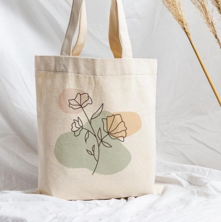 Flower Tote bags, Canvas Tote Bags, Tote Bag Design, Tote Bag Idea