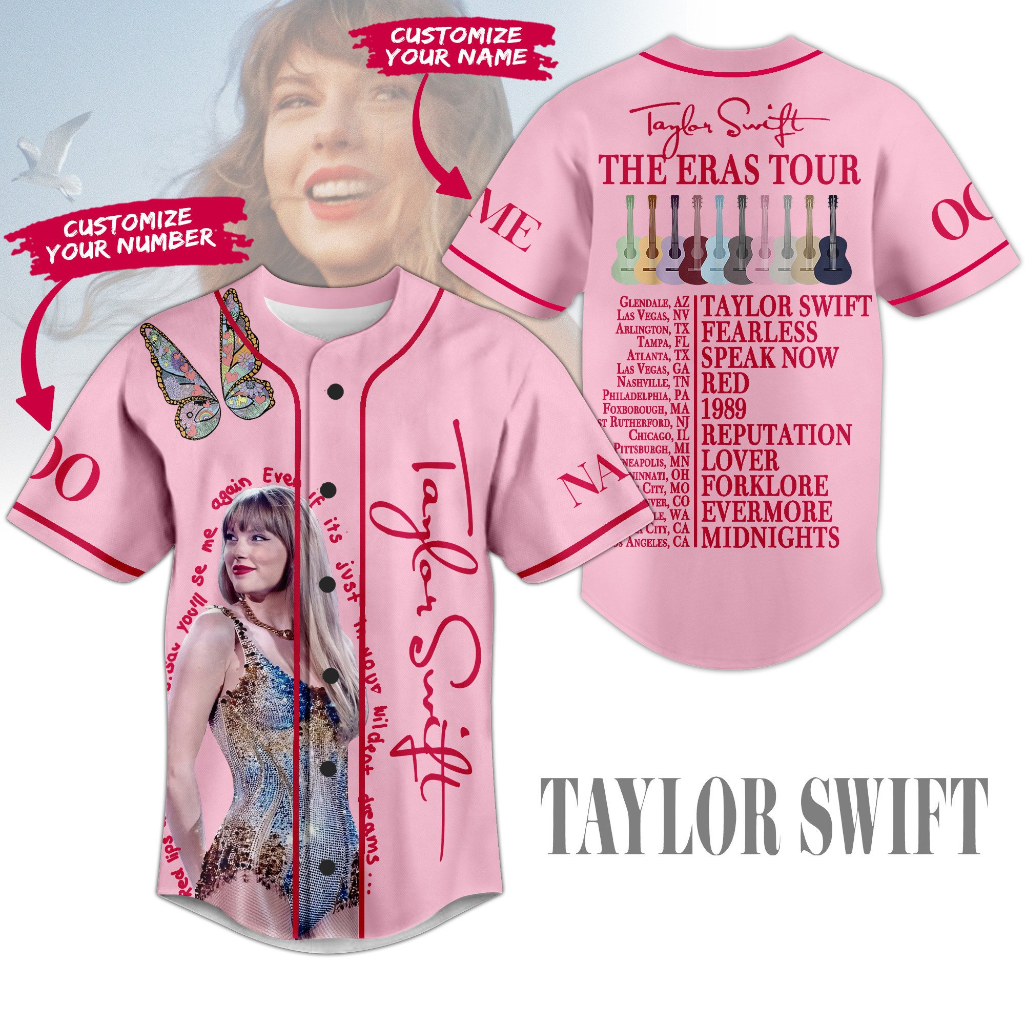 Merchcustom Taylor Swift Baseball Jersey For Fans