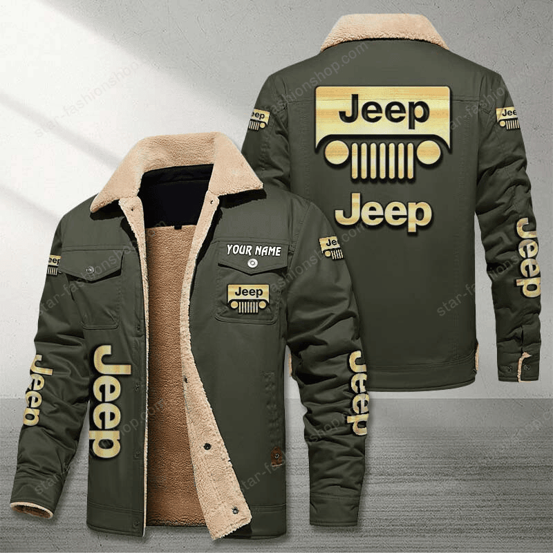 Jeep Green Custom Name Stand Collar Jacket