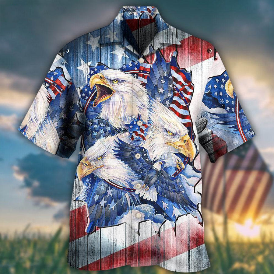 America Eagle Proud Amazing Patriotic Hawaiian Shirt