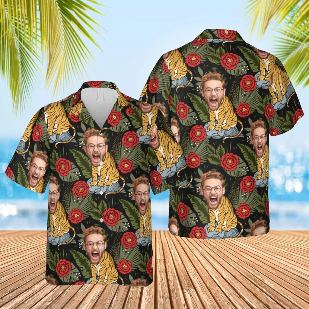 Upload Image Funny Summer Shirt Beach Hawaiian, Tiger Man Pattern Shirt, Idea Shirt In Summer