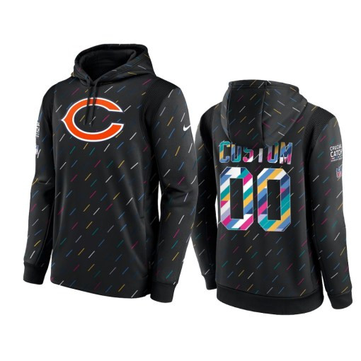 Chicago Bears Custom Charcoal 2021 Crucial Catch Therma Pullover Hoodie