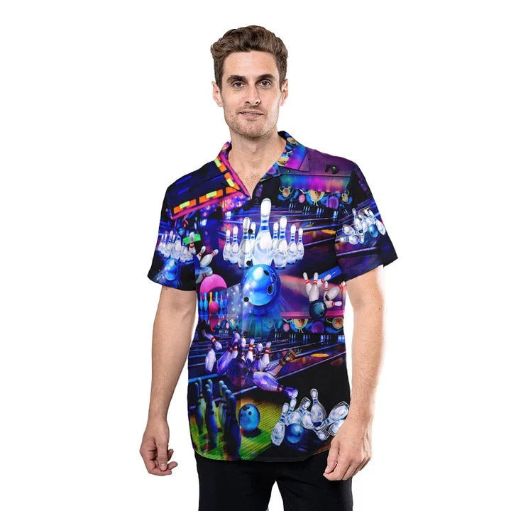 Retro Bowling Hawaiian Shirt, Colorfull Best Hawaii Shirt With Bowling Pattern, Bowling Lover Gifts