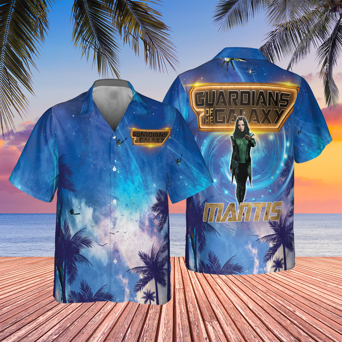 Mantis Guardians Of The Galaxy Universe Background 2023 Aop Hawaiian Shirt
