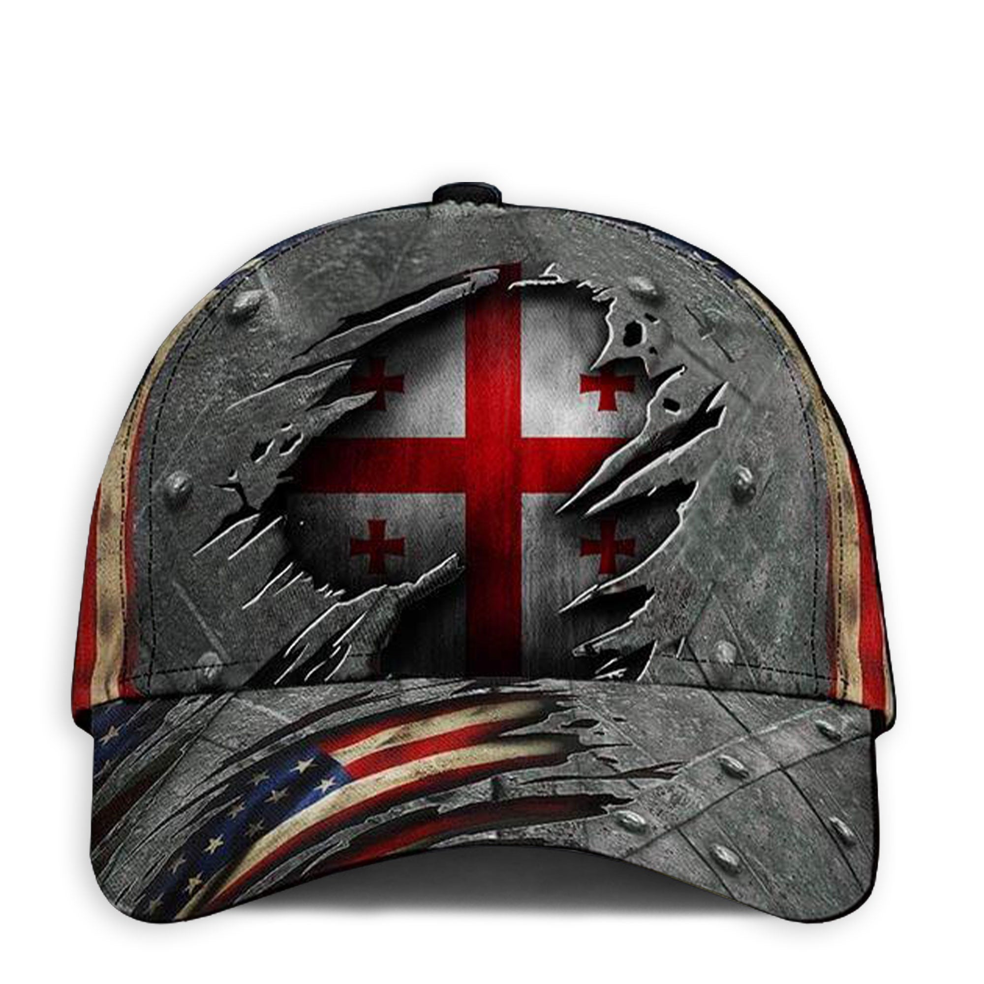 Georgia State Flag Hat 3D Printed Vi …