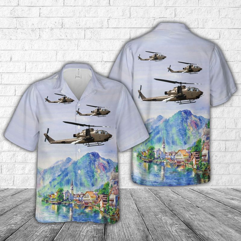 Us Army Bell Ah-1F Cobra Hawaiian Shirt