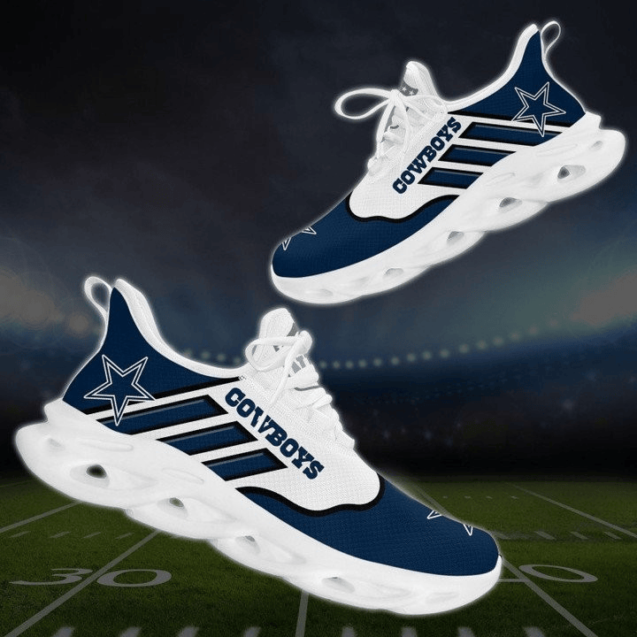 Dallas Cowboys Blue White Stripes Logo Sneakers Max Soul Shoes MS4191