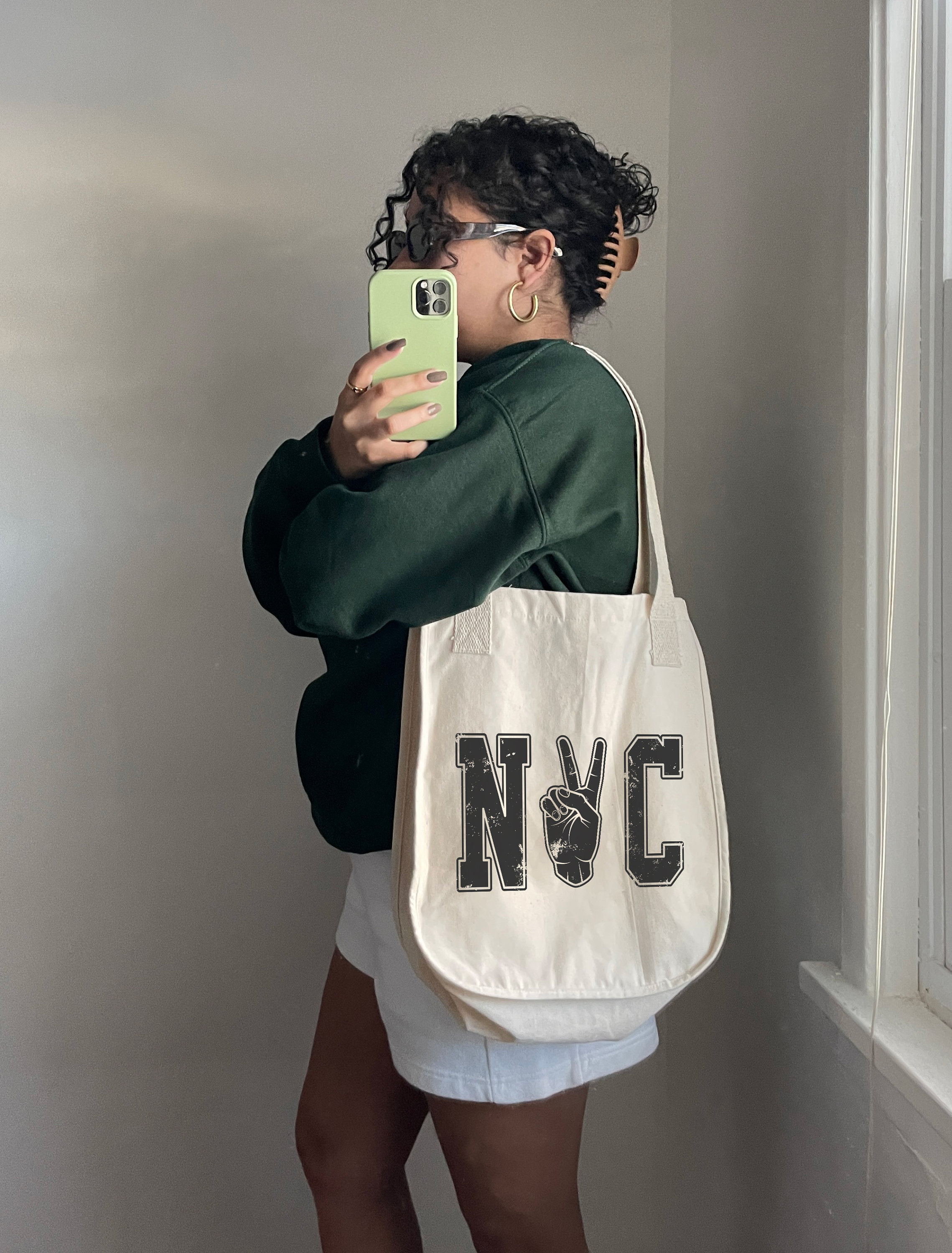 New York Tote Bag Trendy Cute Preppy Clothes Good Vibes Reusable Canvas Shopping Bag Positive Aesthetic Clothing Shoulder Market Bag Y2K