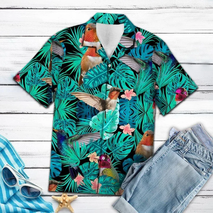 Nice Hummingbird Tropical Jungle Hawaiian Shirt, Summer Aloha Hawaii Shirt For Men Women