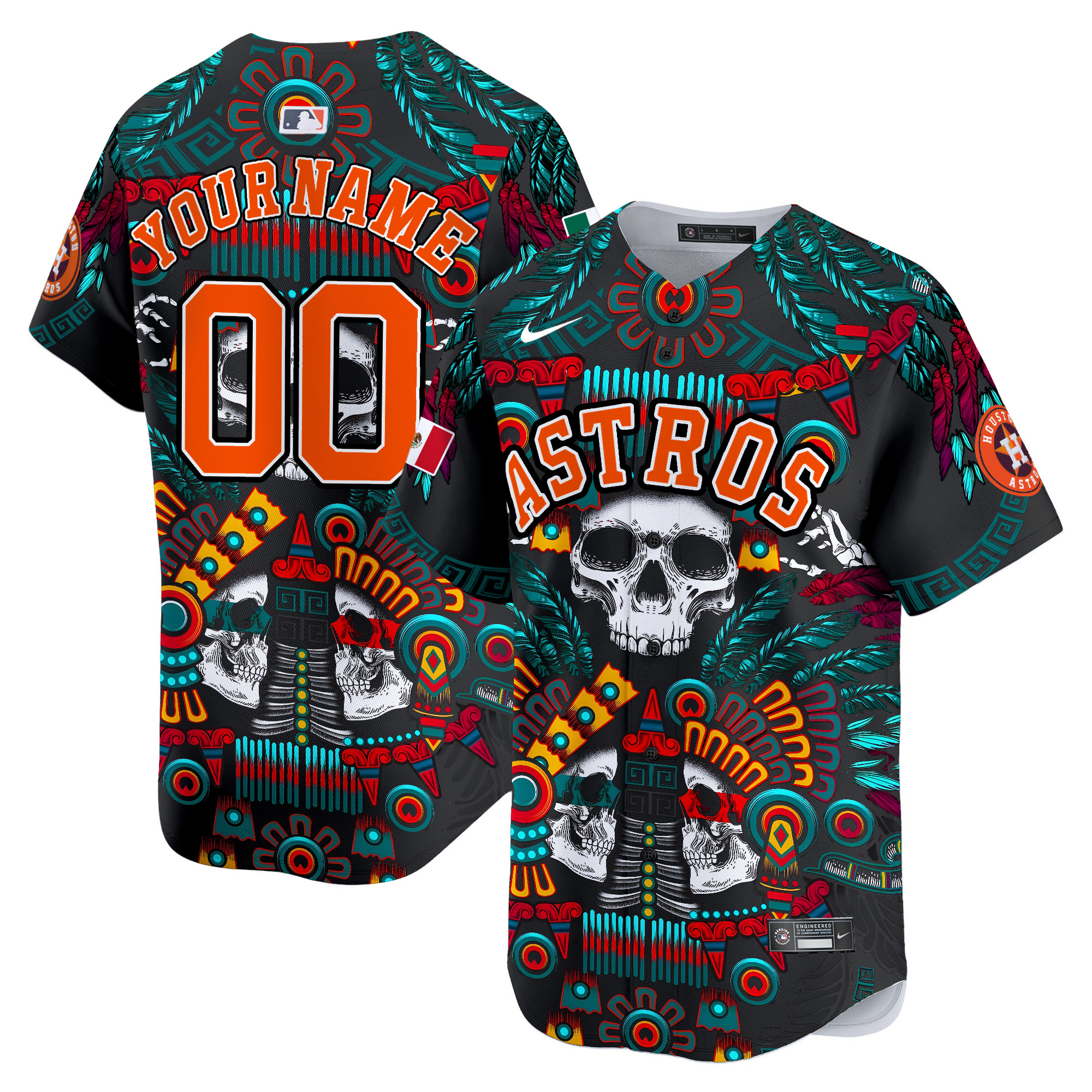 Astros Mexico Skull Vapor Premier Limited Custom Jersey V2 – Printed