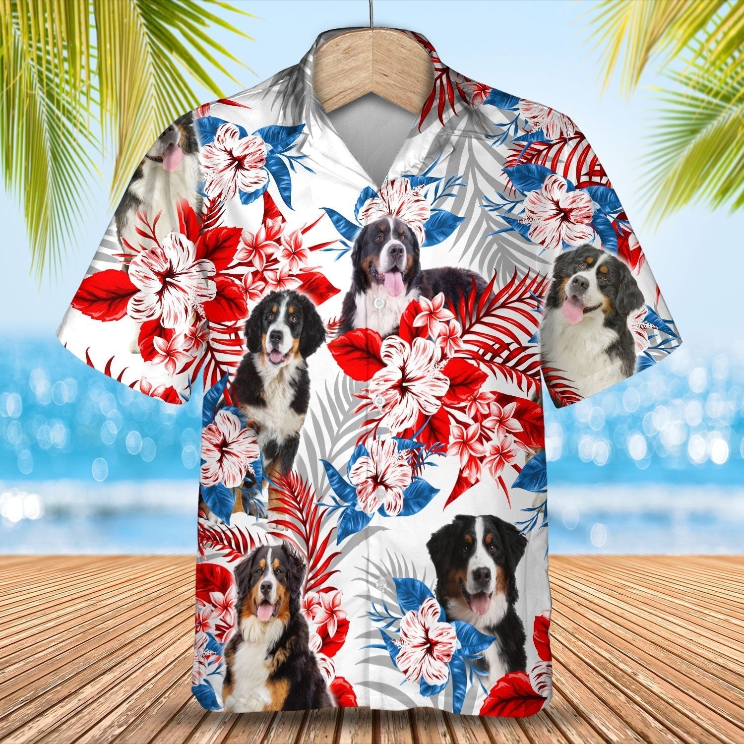 Bernese Mountain Hawaiian Shirt, Summer Gift To Dog Lovers, Hawaii Shirt Gift For Men