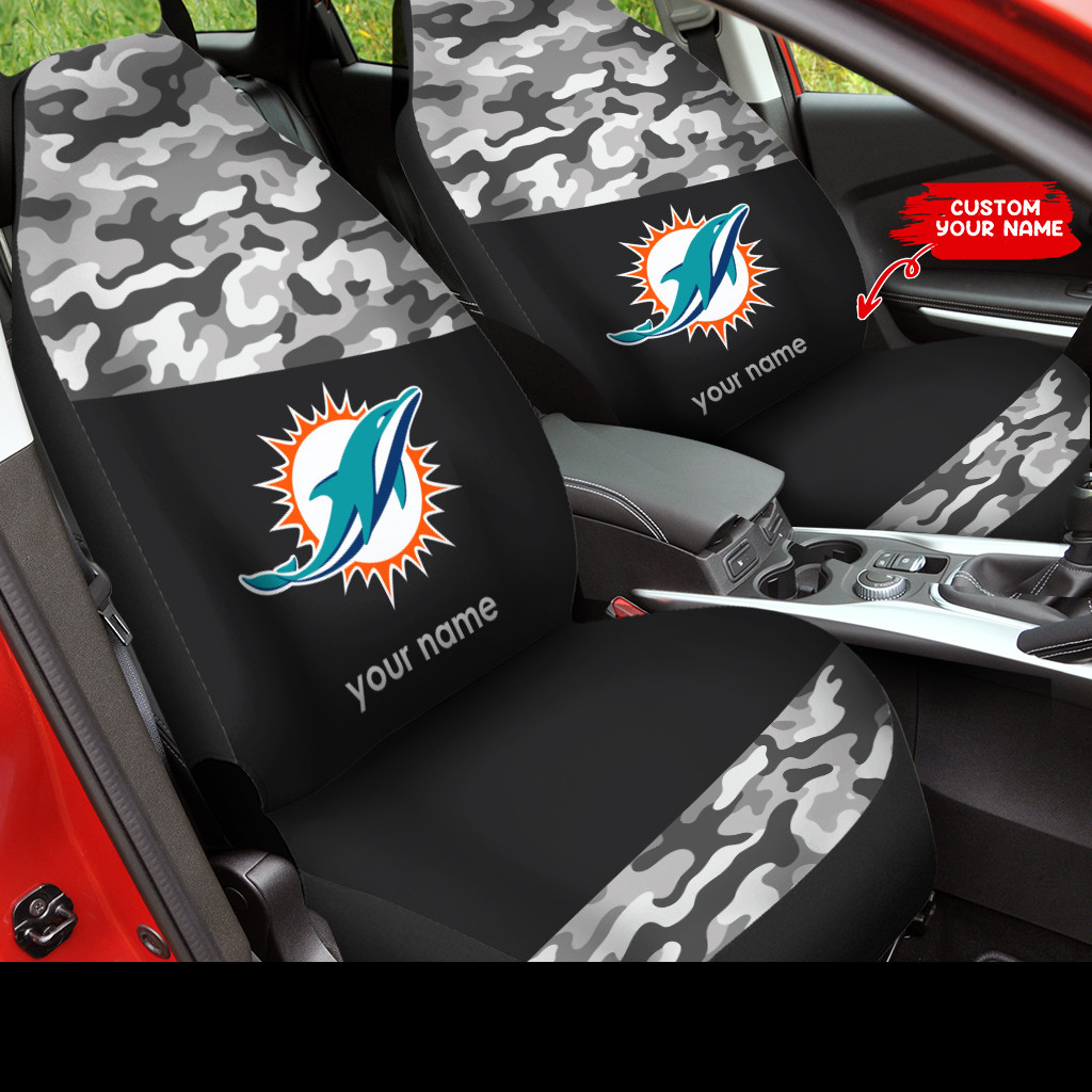 Miami Dolphins Personalized Car Seat Cover Set CSC1605