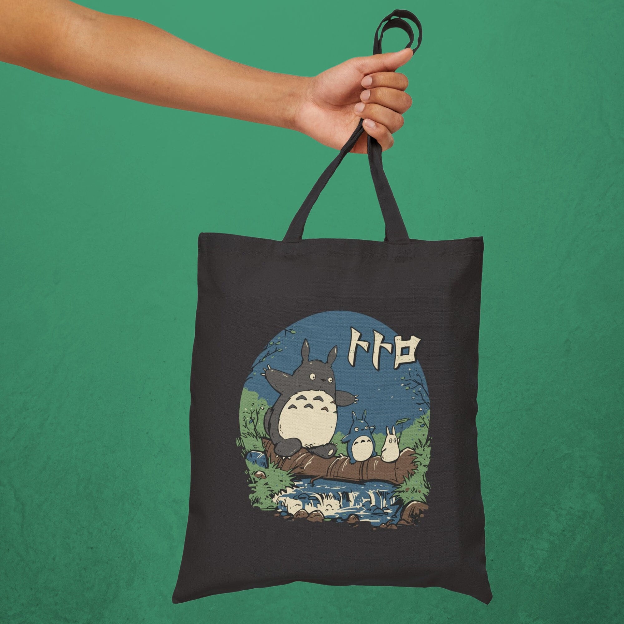 Totoro Inspired Anime Cotton Canvas Tote Bag