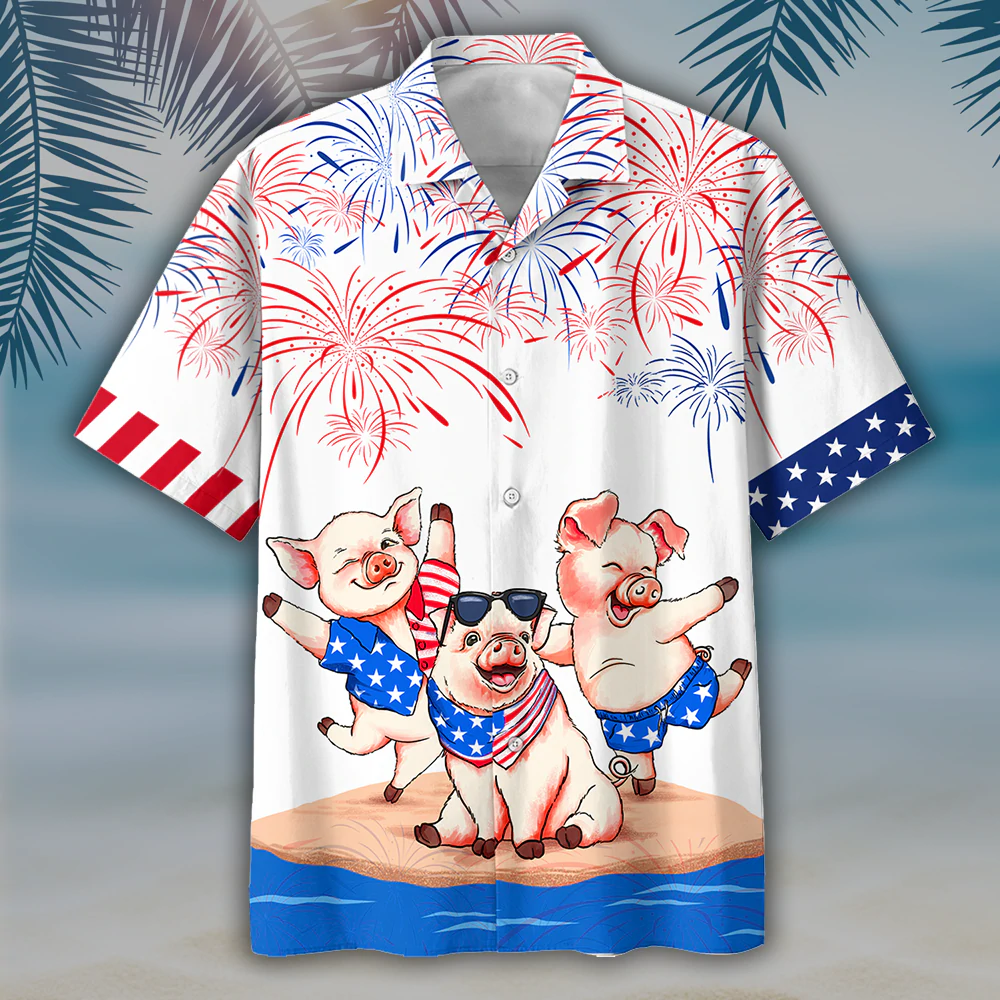 Pig’S 4Th Of July Hawaiian Shirts – Independence Day Hawaiian Shirt, Usa Patriotic Hawaiian Shirt